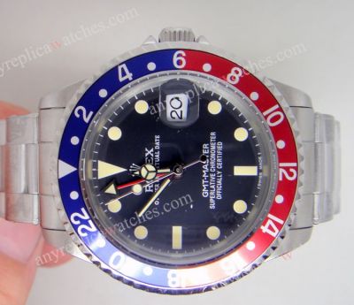Swiss Made Rolex Antique GMT-Master Red and blue bezel